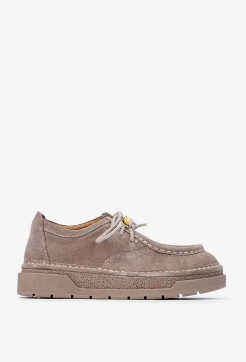 Pantofi dama NUR taupe din piele intoarsa picture - 3
