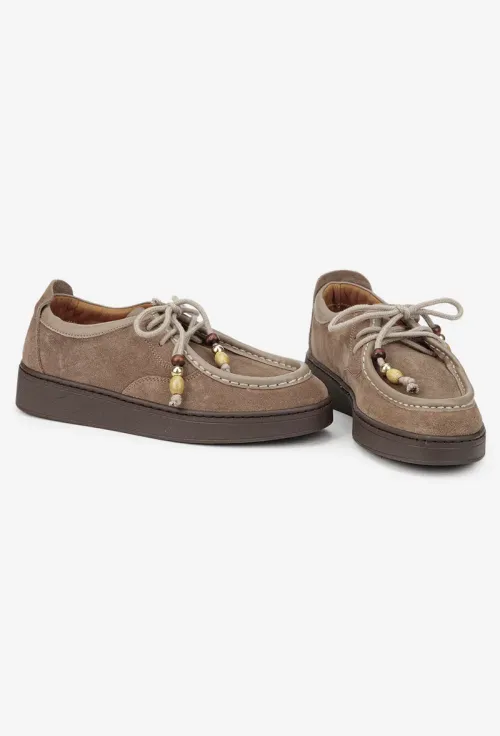 Pantofi dama NUR taupe din piele intoarsa picture - 6