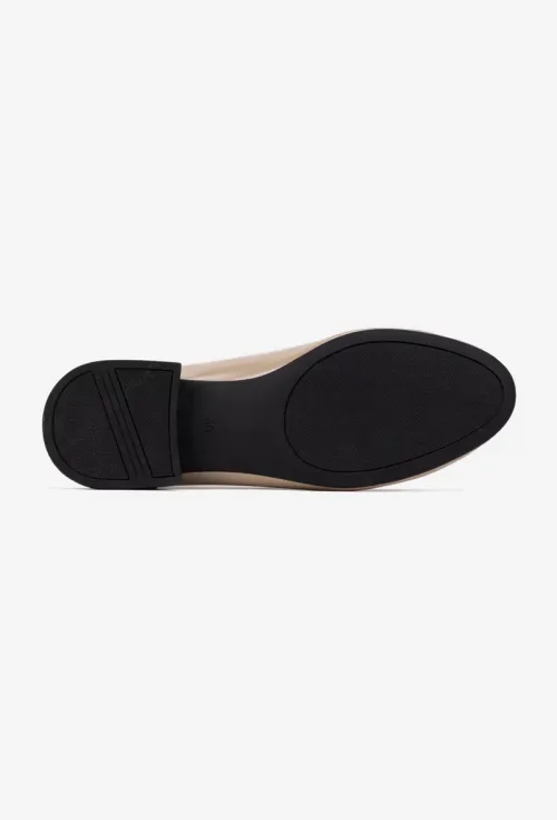 Pantofi dama NUR taupe din piele lacuita cu insertii piele intoarsa picture - 4
