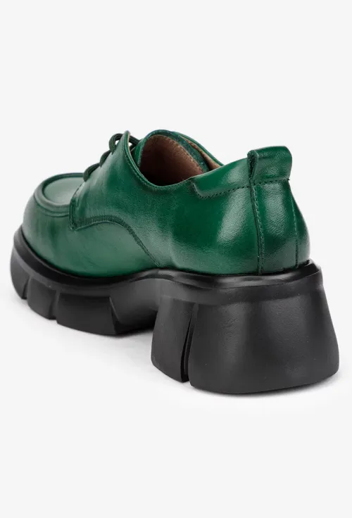 Pantofi dama NUR verzi din piele naturala picture - 4