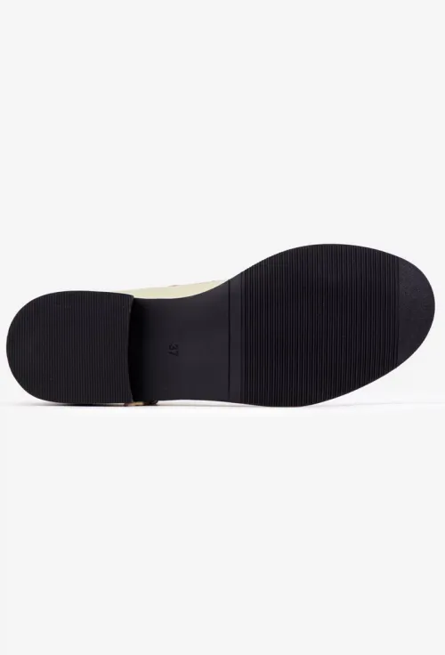 Pantofi dama verzi din piele naturala cu bareta maro picture - 4
