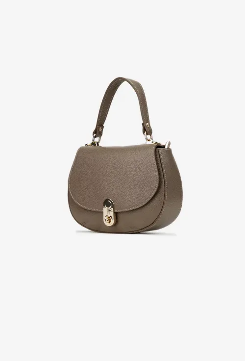 Poseta dama taupe din piele texturata picture - 2