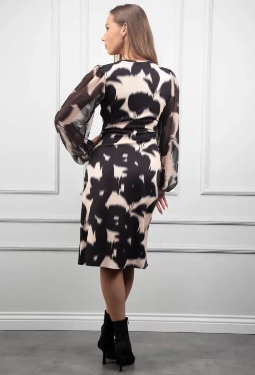 Rochie cu imprimeu negru picture - 2