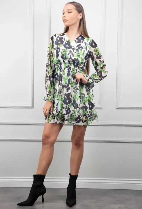Rochie cu imprimeu verde si negru picture - 4