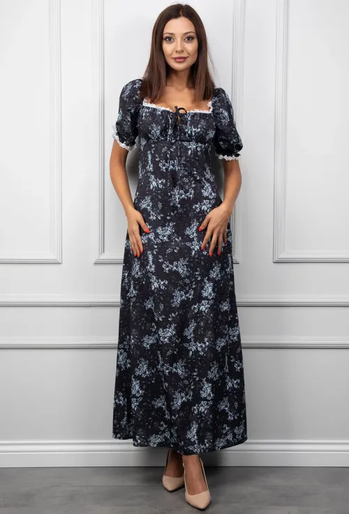 Rochie neagra cu imprimeu picture - 4