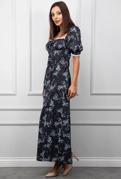 Rochie neagra cu imprimeu picture - 3