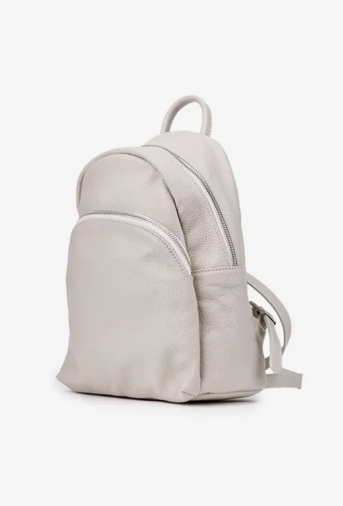 Rucsac dama bej deschis confectionat din piele naturala picture - 2