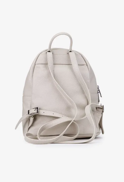 Rucsac dama bej deschis confectionat din piele naturala picture - 5