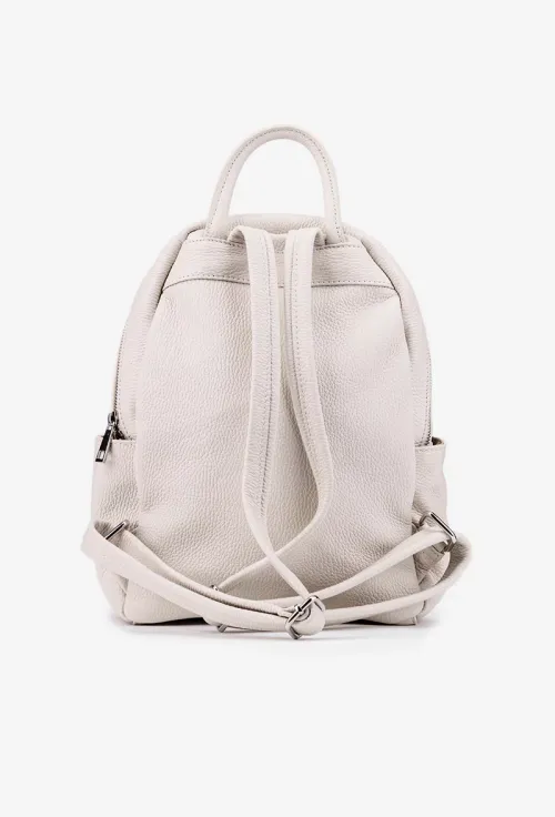 Rucsac dama bej deschis din piele naturala texturata picture - 5