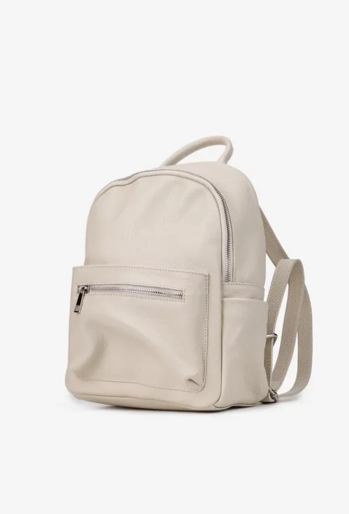Rucsac dama bej deschis din piele texturata picture - 2