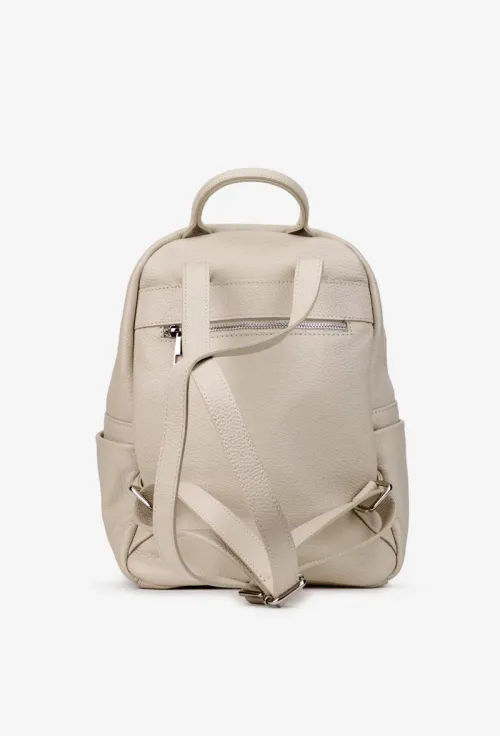 Rucsac dama bej deschis din piele texturata picture - 3