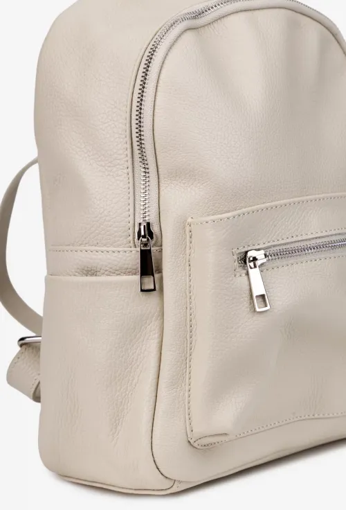 Rucsac dama bej deschis din piele texturata picture - 4