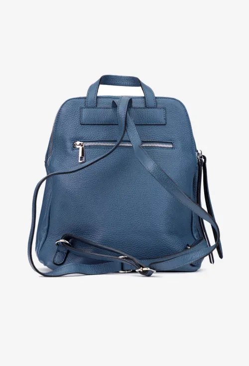 Rucsac dama bleu din piele naturala picture - 4