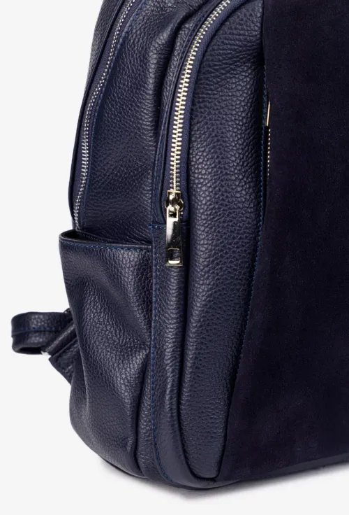 Rucsac dama bleumarin din piele texturata picture - 4