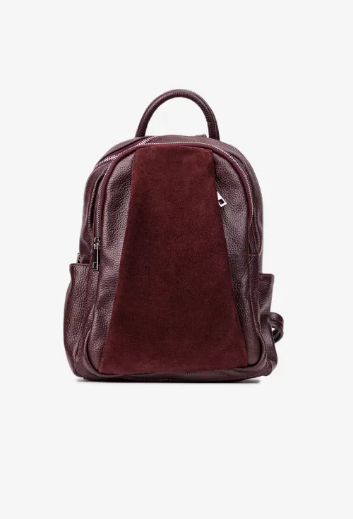 Rucsac dama bordo din piele texturata picture - 2