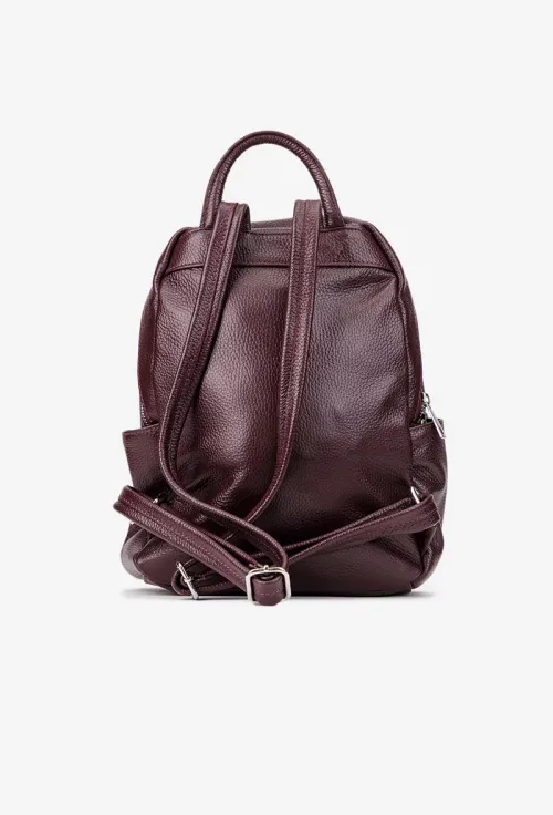 Rucsac dama bordo din piele texturata picture - 4
