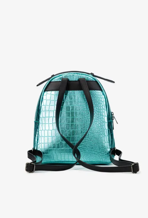 Rucsac dama din piele naturala verde sidefata picture - 4