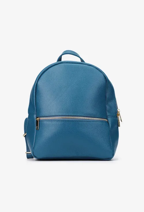 Rucsac dama din piele texturata albastra picture - 2
