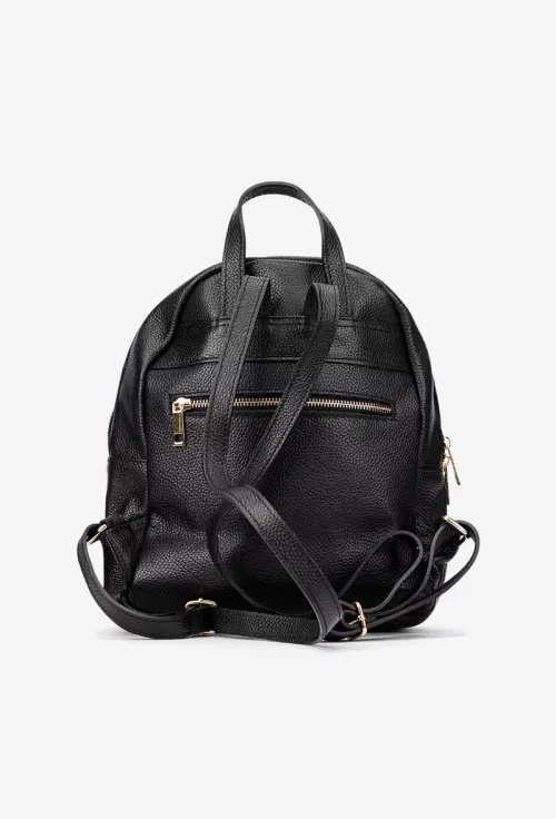 Rucsac dama din piele texturata neagra picture - 4