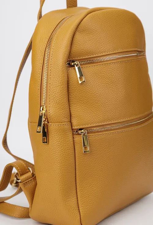 Rucsac dama maro din piele texturata picture - 4
