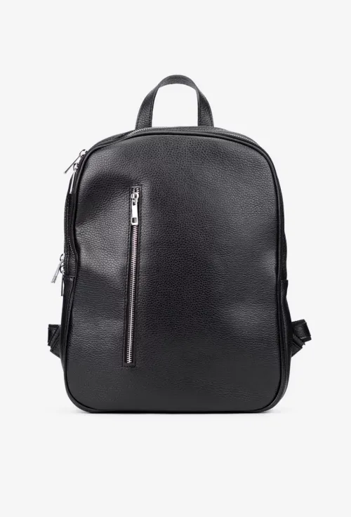 Rucsac dama negru din piele naturala texturata picture - 2