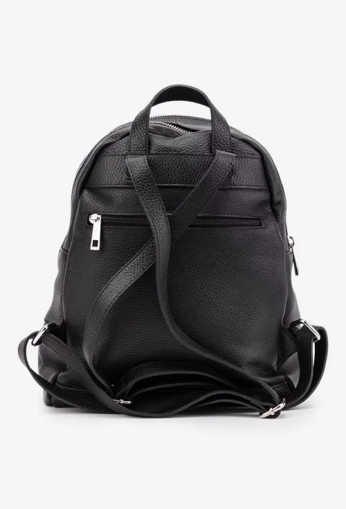 Rucsac dama negru din piele texturata picture - 4