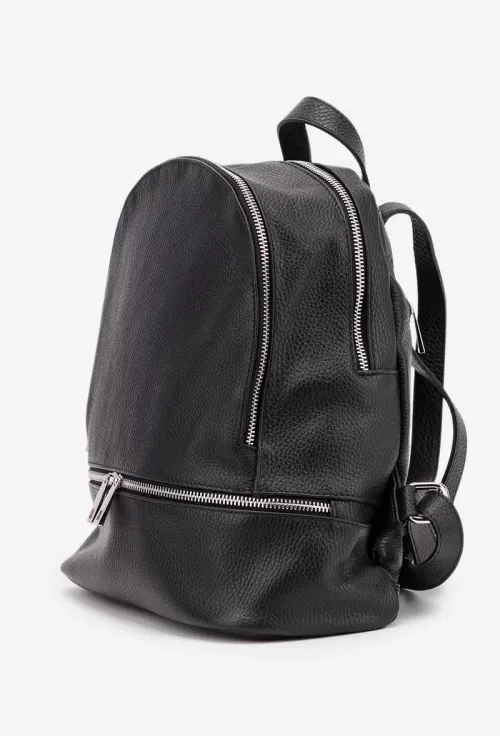 Rucsac dama negru din piele texturata picture - 2
