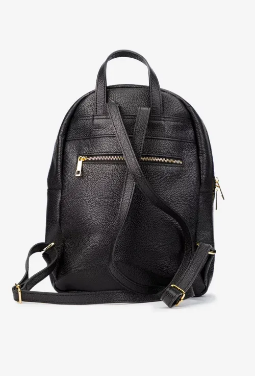 Rucsac dama negru din piele texturata picture - 3