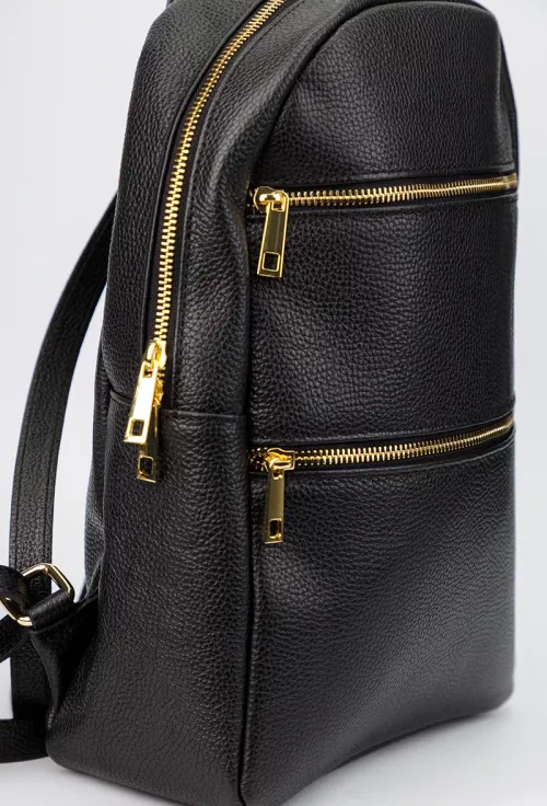 Rucsac dama negru din piele texturata picture - 4