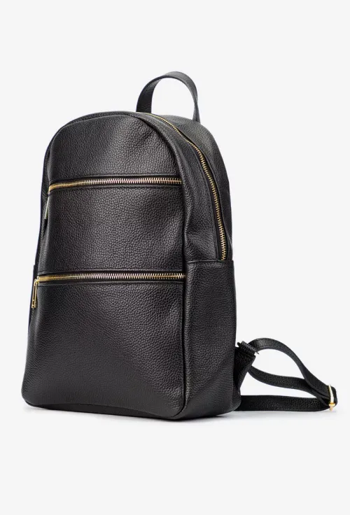 Rucsac dama negru din piele texturata picture - 2