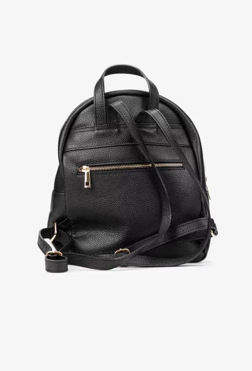 Rucsac dama negru din piele texturata cu buzunare picture - 4