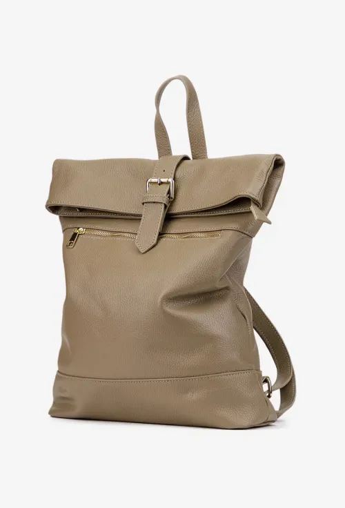 Rucsac dama taupe din piele texturata picture - 2