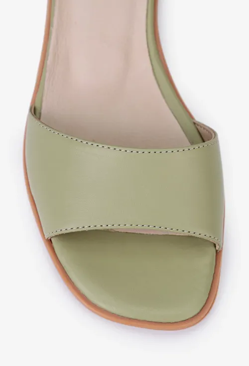 Sandale dama din piele naturala verde deschis NUR picture - 7