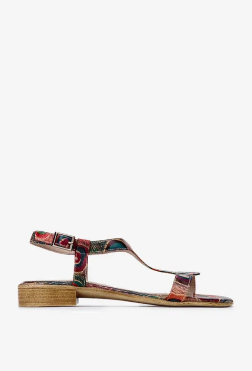 Sandale dama multicolore din piele naturala picture - 4