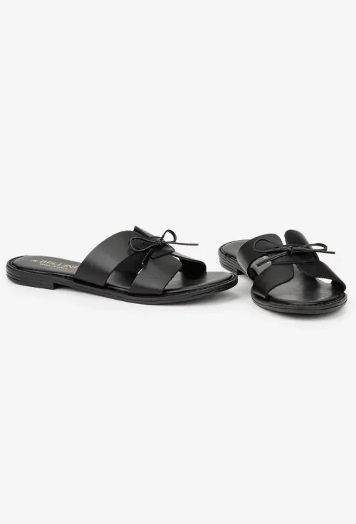 Sandale dama negre din piele naturala model stil papuc picture - 7