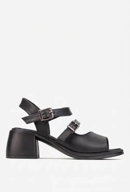 Sandale dama negre realizate din piele naturala picture - 3