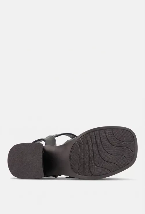 Sandale dama negre realizate din piele naturala picture - 5
