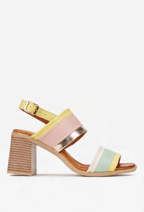 Sandale dama NUR multicolore din piele naturala picture - 3