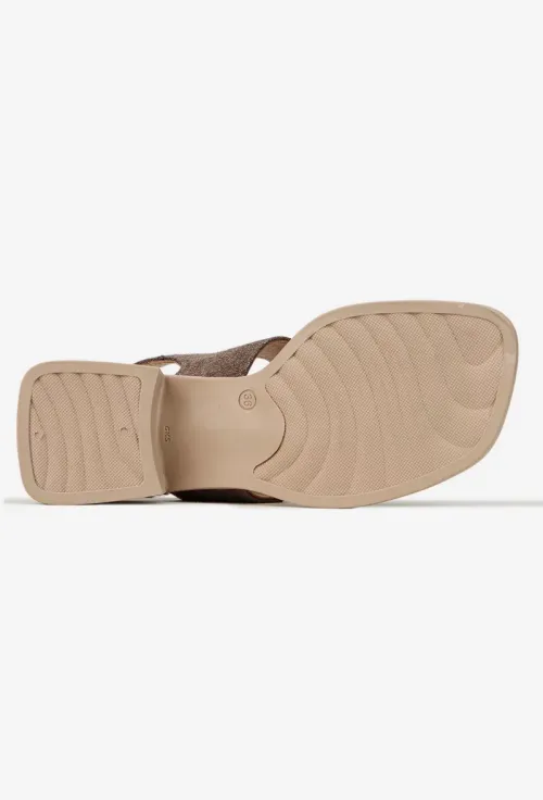 Sandale dama NUR taupe din piele intoarsa picture - 5