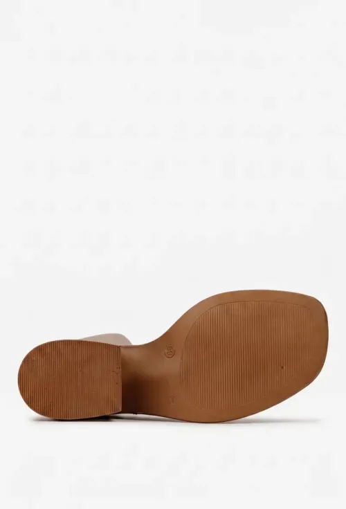 Sandale dama NUR taupe din piele naturala picture - 5