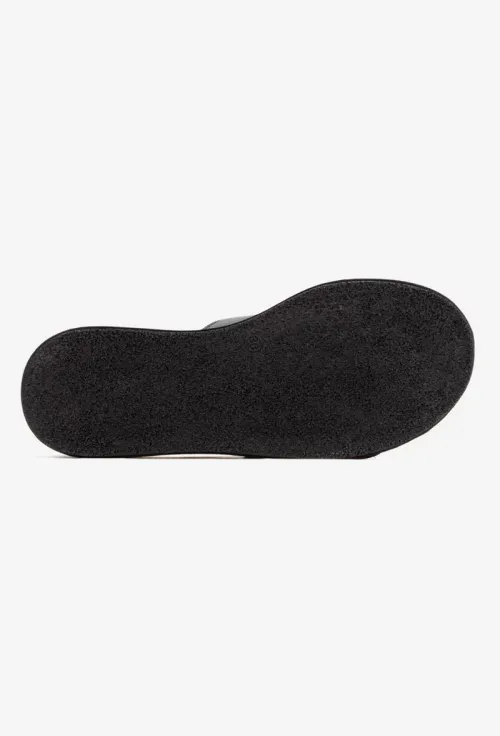 Sandale stil papuc dama din piele naturala neagra picture - 4