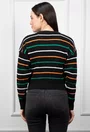 Pulover negru cu dungi colorate