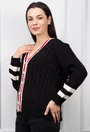 Pulover negru cu nasturi