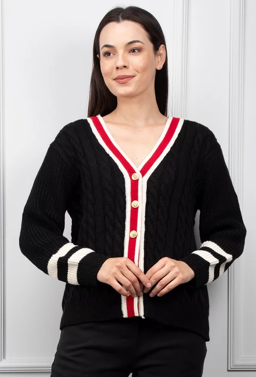 Pulover negru cu nasturi