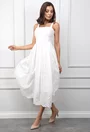 Rochie alba cu bretele si model perforat