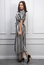 Rochie alba cu dungi negre