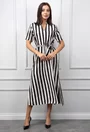 Rochie alba cu dungi negre