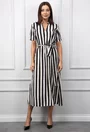 Rochie alba cu dungi negre