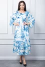 Rochie alba cu imprimeu bleu