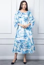 Rochie alba cu imprimeu bleu